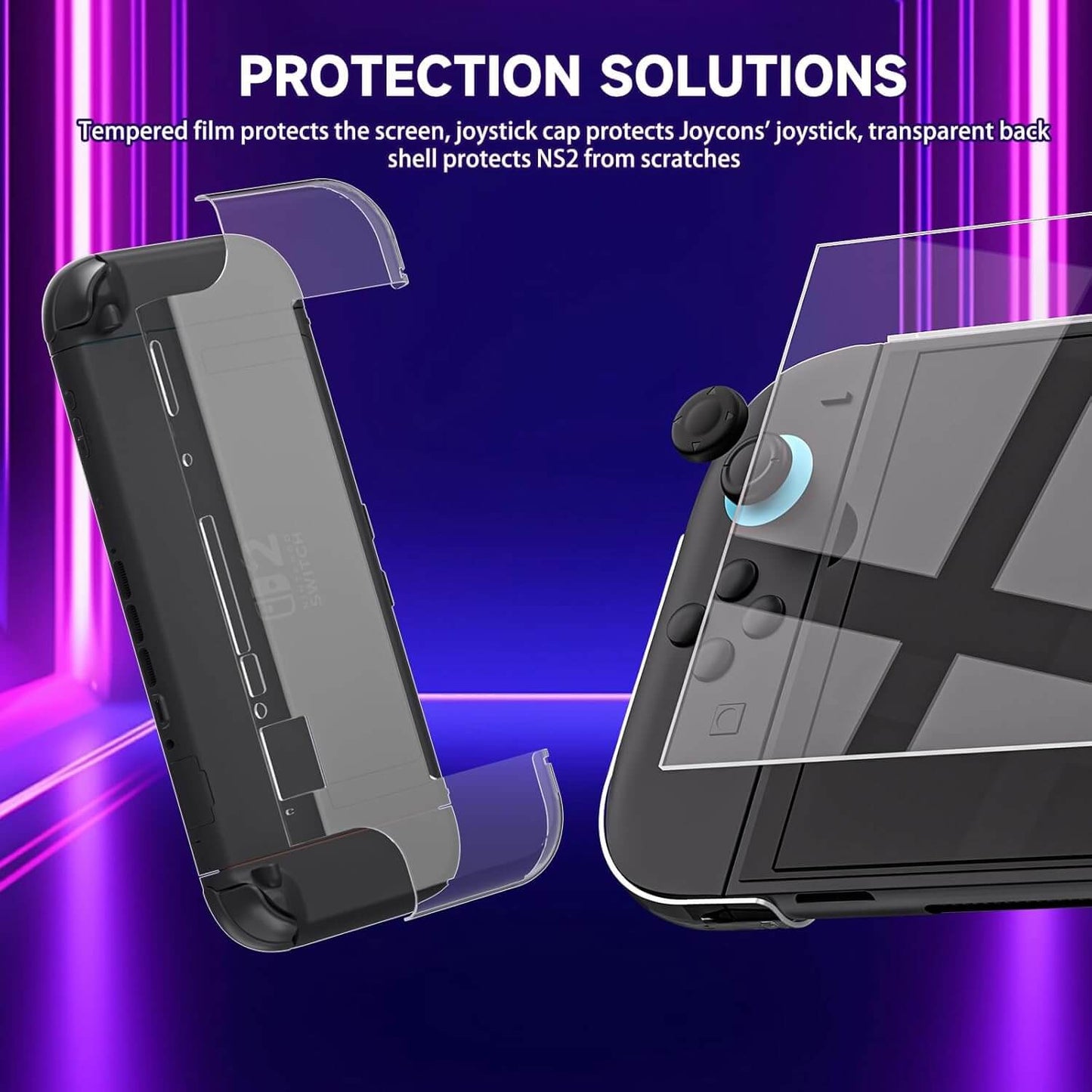 Switch 2 Accessories Bundle - 9-in-1 Carrying Case Kit with Charger Dock, Joy-Con Wheels, Grips, Screen Protector, Protective Cover - Gift Set for Nintendo Switch 2 Console Owners & Mario Kart Fans