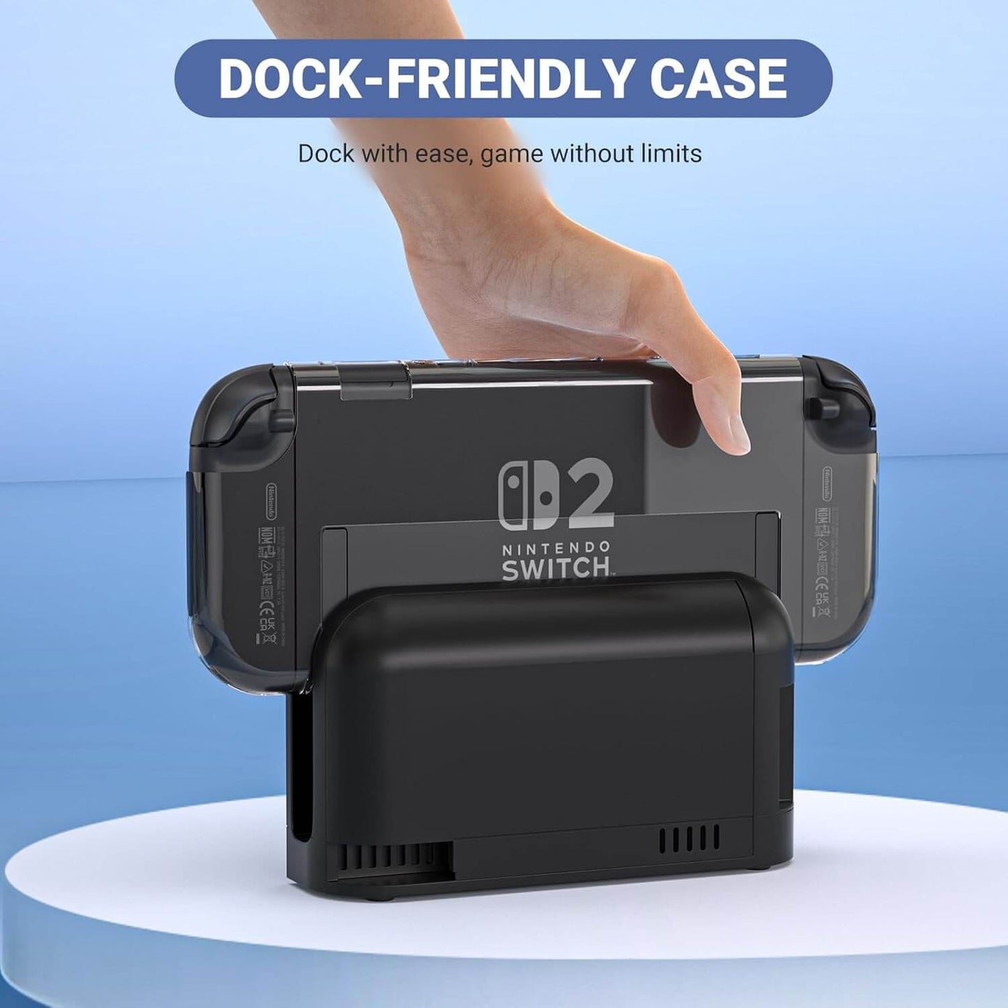 Switch 2 Case – Crystal Clear Switch 2 Protective Case with Shockproof Hard Shell
