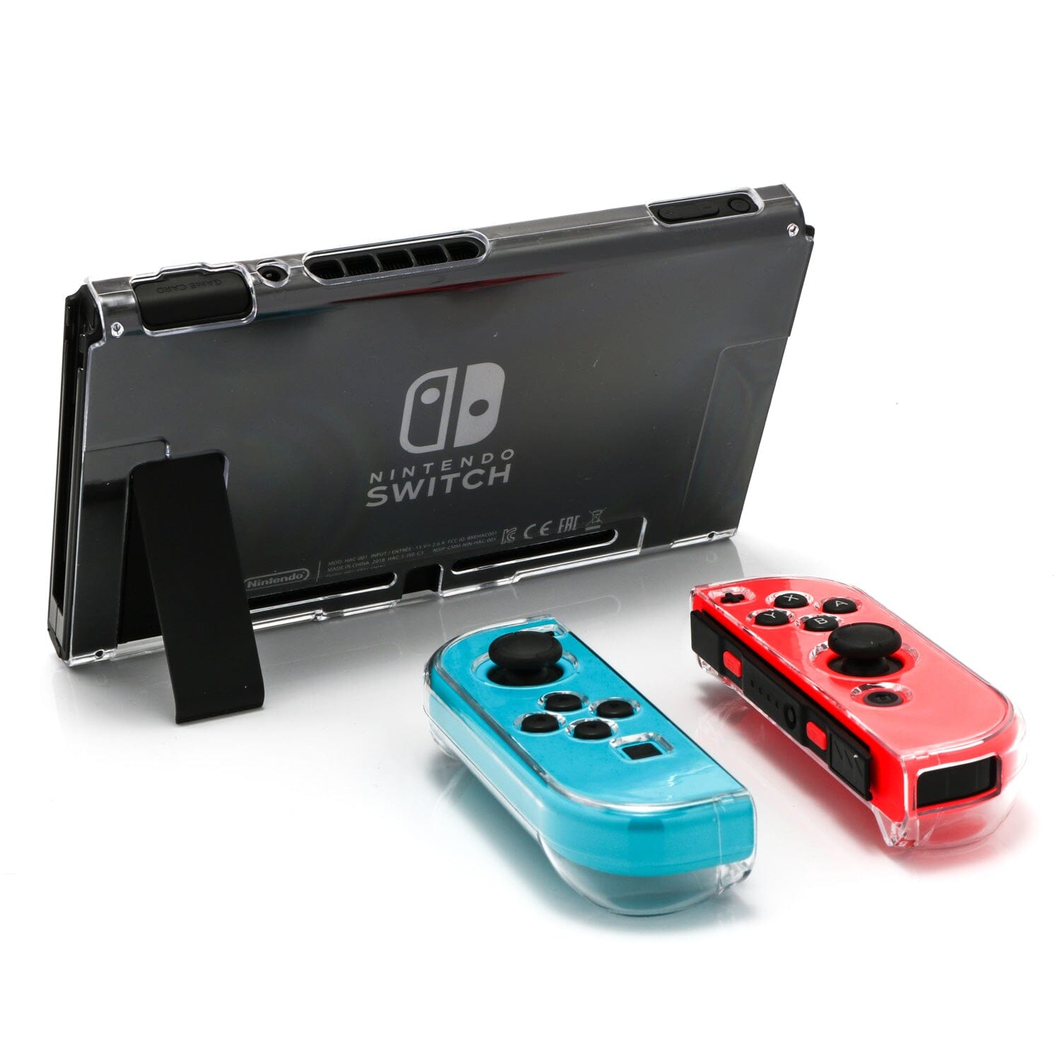 Dockable Case for Nintendo Switch, Protective Case for Nintendo Switch with a Tempered Glass Screen Protector and 6 Joy Stick Covers, Fit into The Dock Station - Clear Nintendo Switch Accessories ECHZOVE
