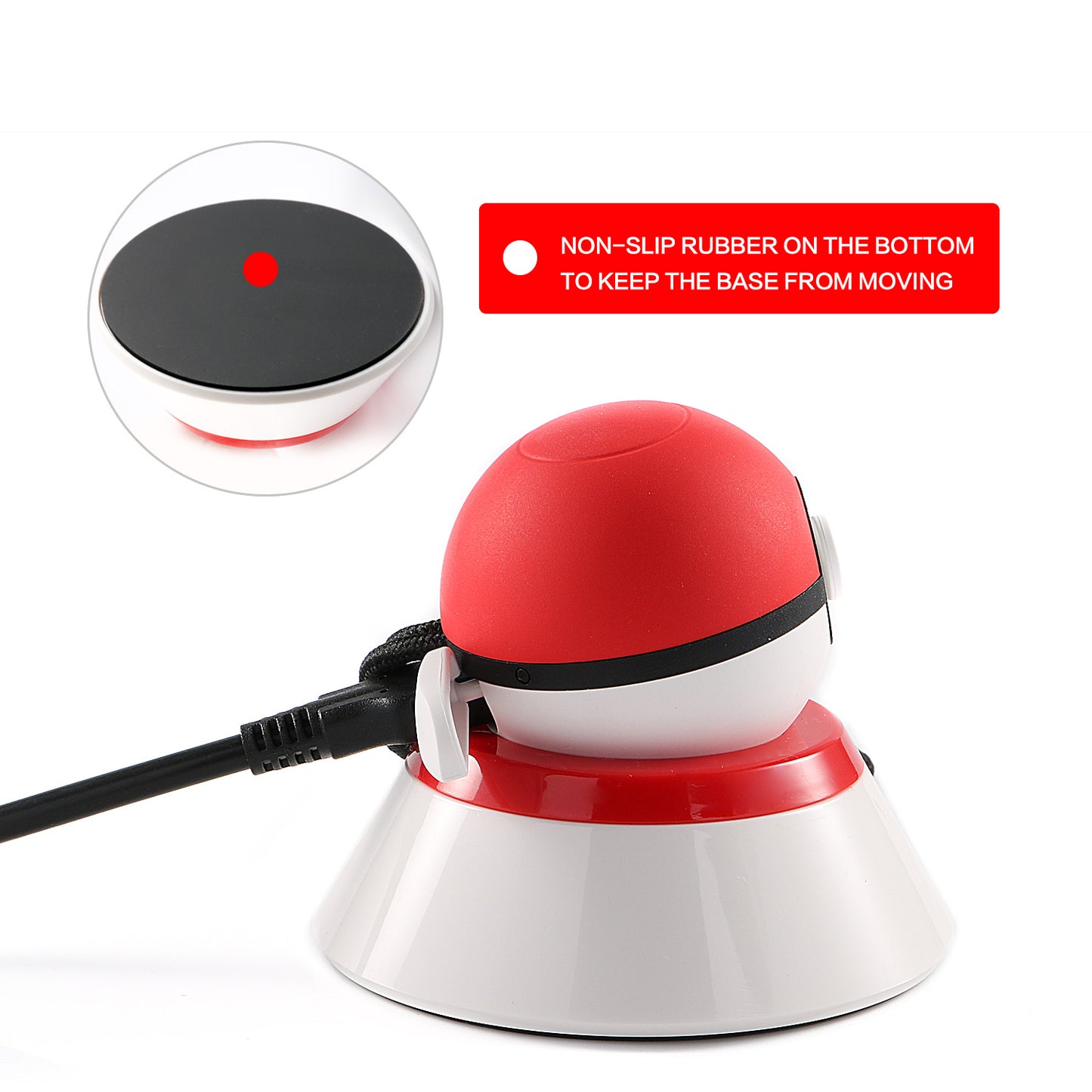 Stand for Poke Ball Plus, Accessories Kit Holder Docking Station for Poke Ball Plus with 2.8ft Fast USB-C Charger Cord - ECHZOVE