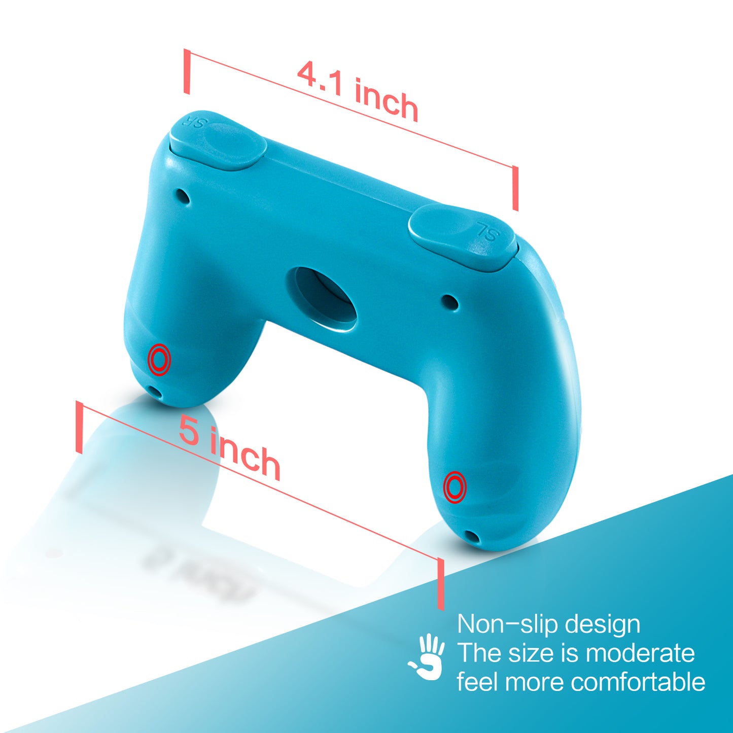 Joy Con Grip Kit for Nintendo Switch, Comfort Controller Grip for Nintendo Switch 2019 - Blue and Red (2 Packs) - ECHZOVE
