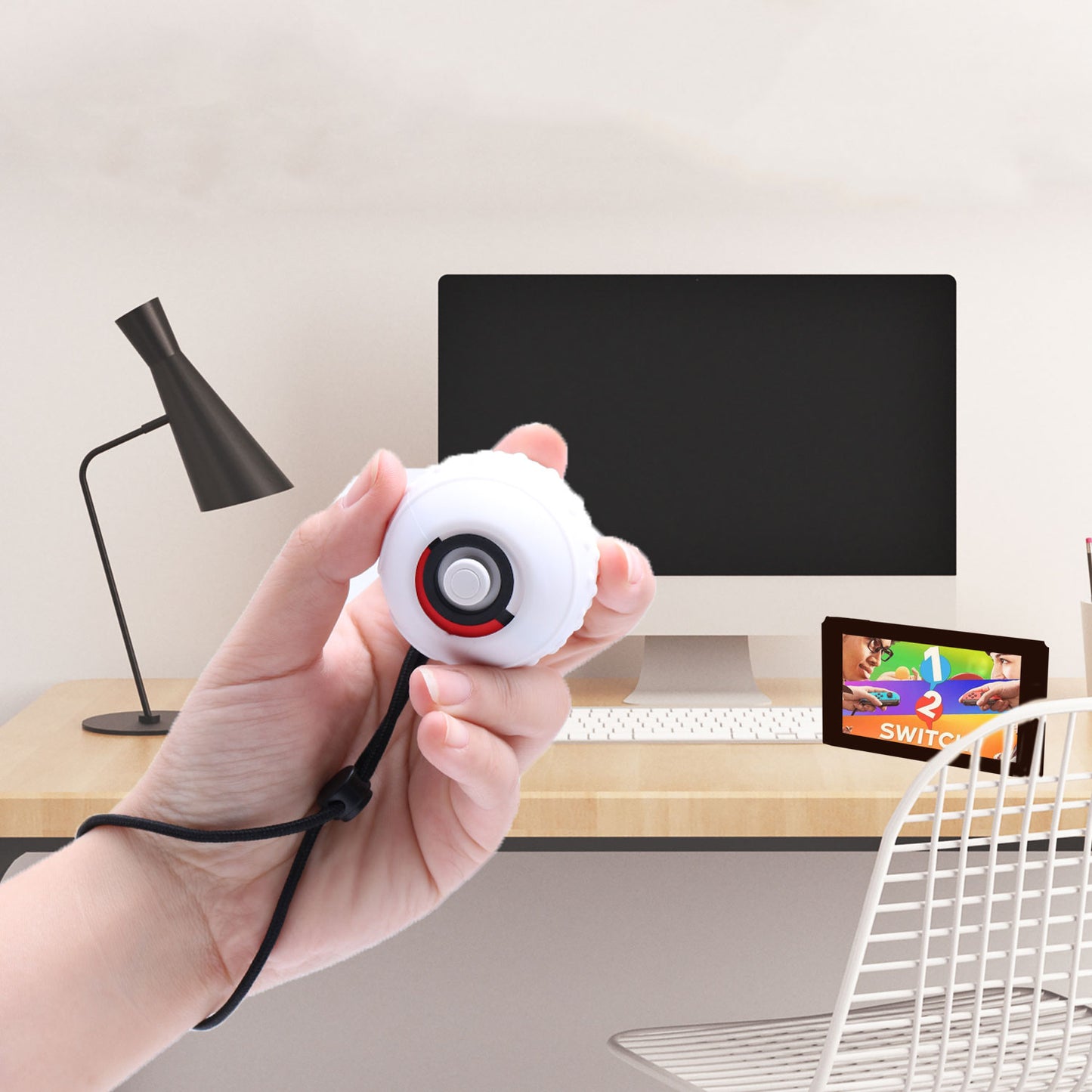 Silicone Grip Case for Poke Ball Plus Controller, Accessories Rubber Skin Protective Cover Case Compatible with Pokemon Lets Go Pikachu Lets Go Eevee Poke Ball Plus - ECHZOVE