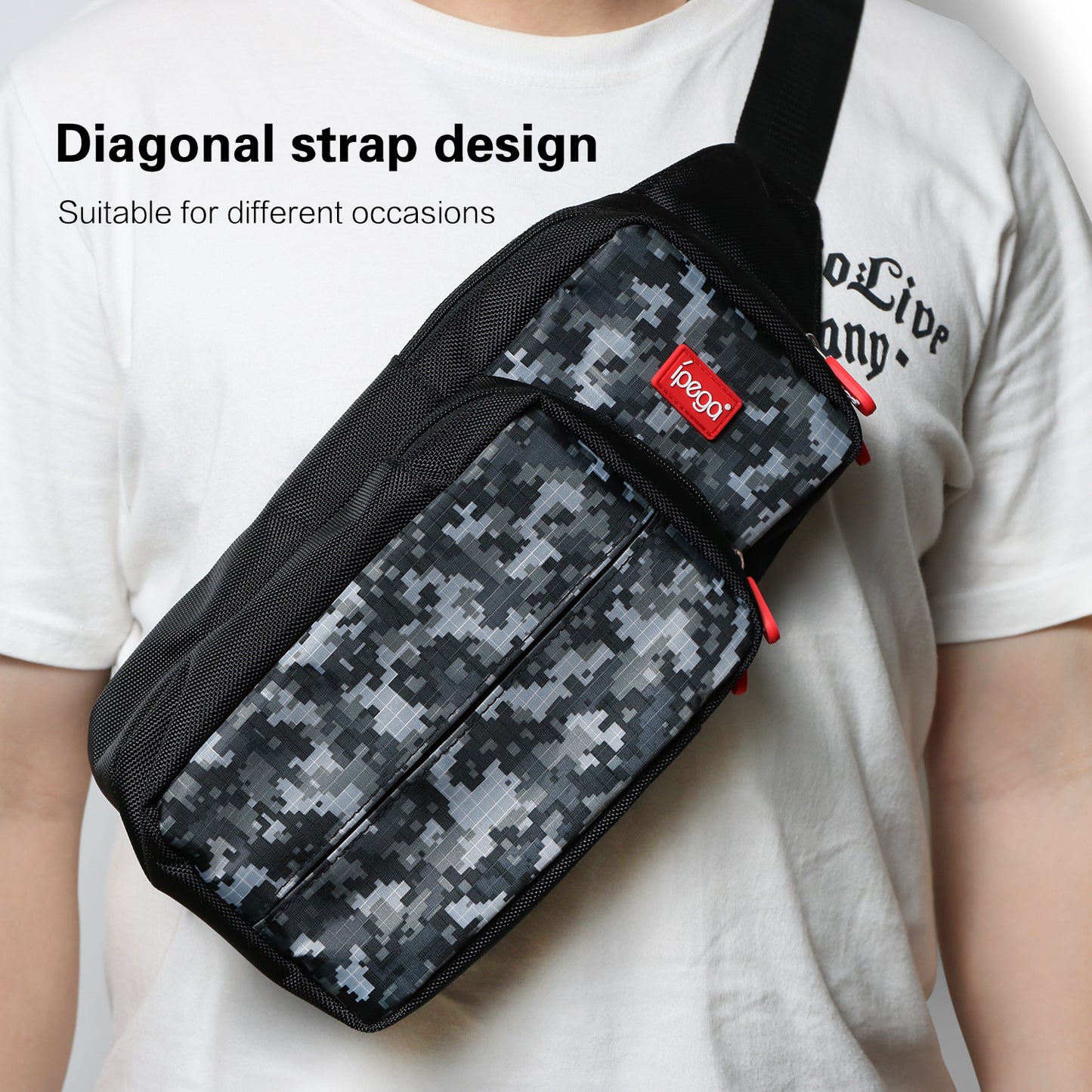 Bag for Nintendo Switch, Durable Shoulder Bag for Nintendo Switch and Nintendo Switch Accessories - Black - ECHZOVE