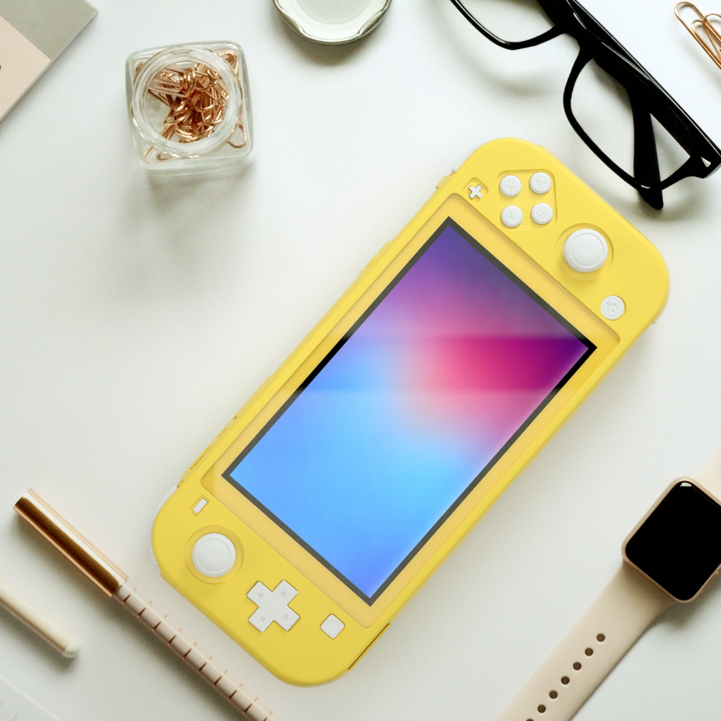 Hard Case for Nintendo Switch lite, Grip Case for Nintendo Switch lite - Yellow - ECHZOVE