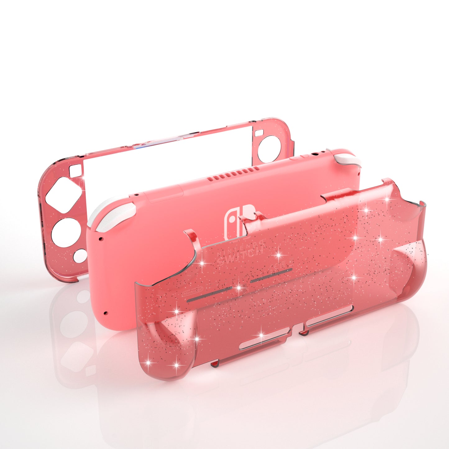 Glitter Comfort Grip Case for Switch lite, Protective Hard Case for Switch lite - Turquoise - ECHZOVE