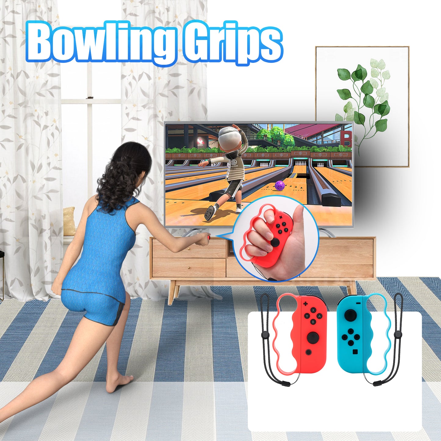 Nintendo Switch Sports Accessories, 10 in 1 Switch Sports Accessories Bundle 2022, Including Switch Leg Straps, Switch Wrist Bands, Switch Tennis Racket, Switch Boxing Grips, and Switch Golf Accessories - Blue and Red