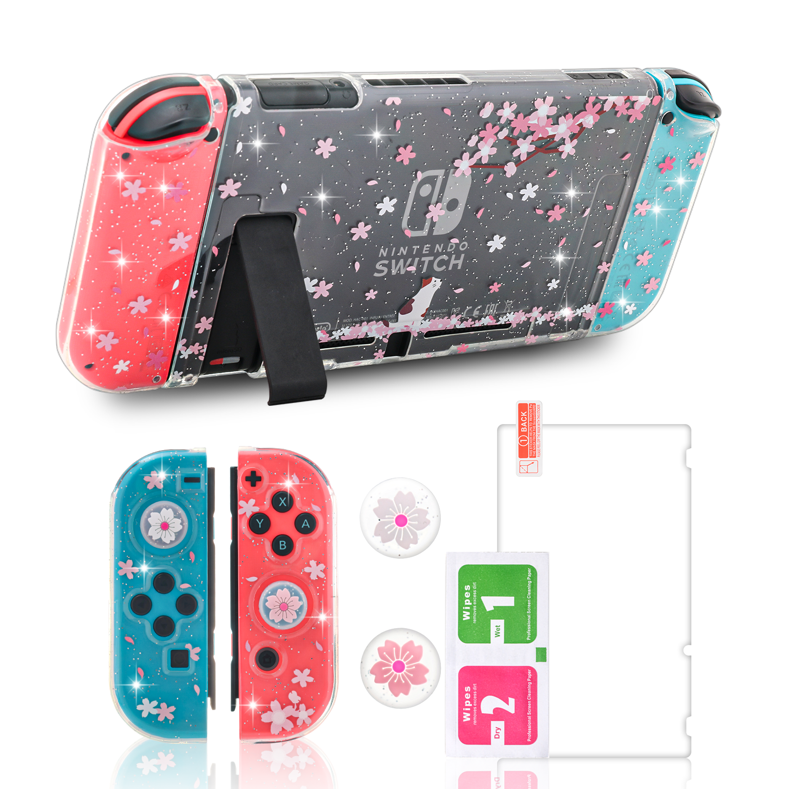 Nintendo Switch Glitter Sakura Case ECHZOVE