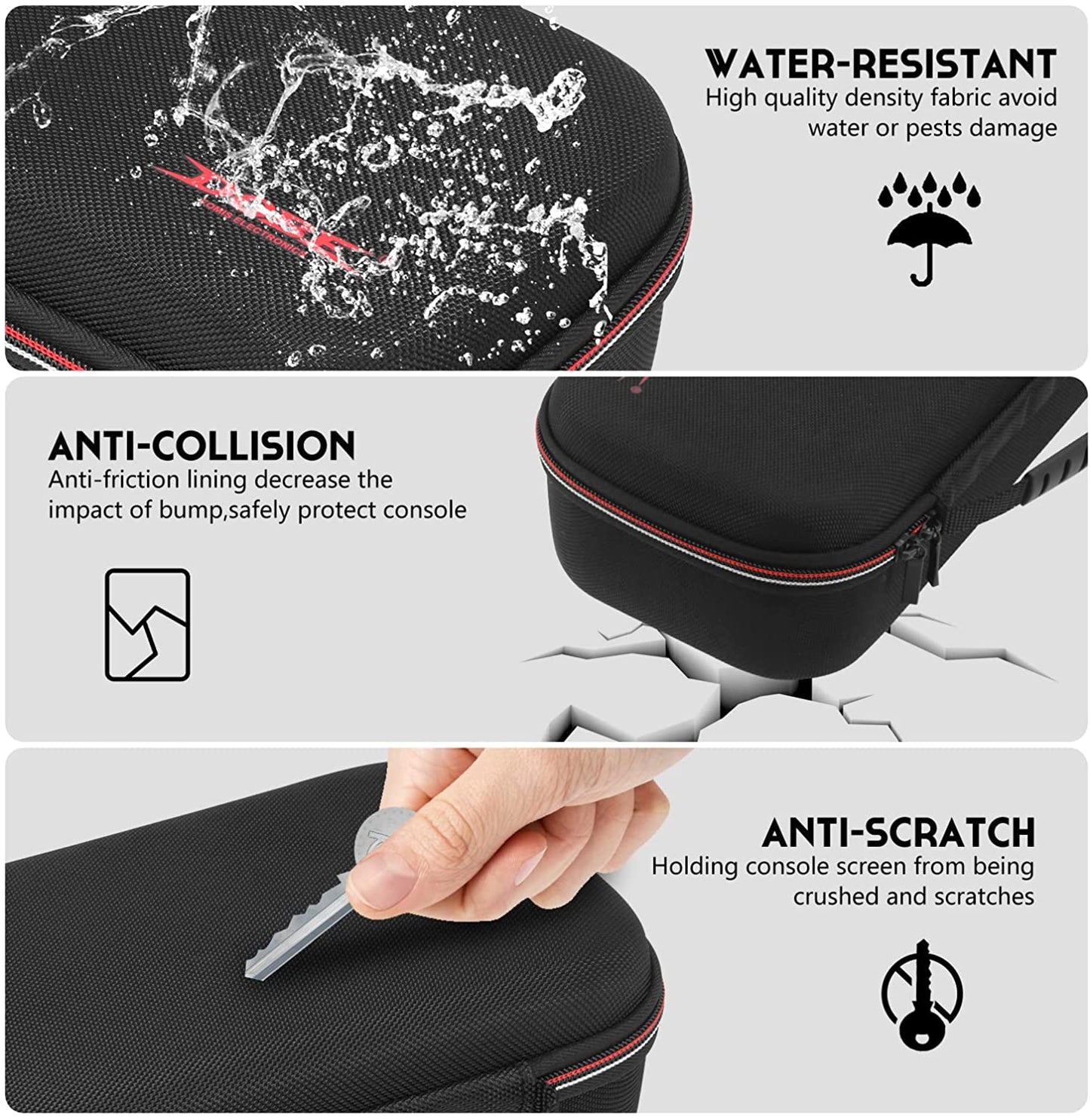 Switch OLED Controller Grip, Ergonomic Controller for Switch OLED and Switch with Gravity Induction of Six-Axis Gyroscope, Double Motor Vibration, Large Grip with Storage Bag and Game Card Case