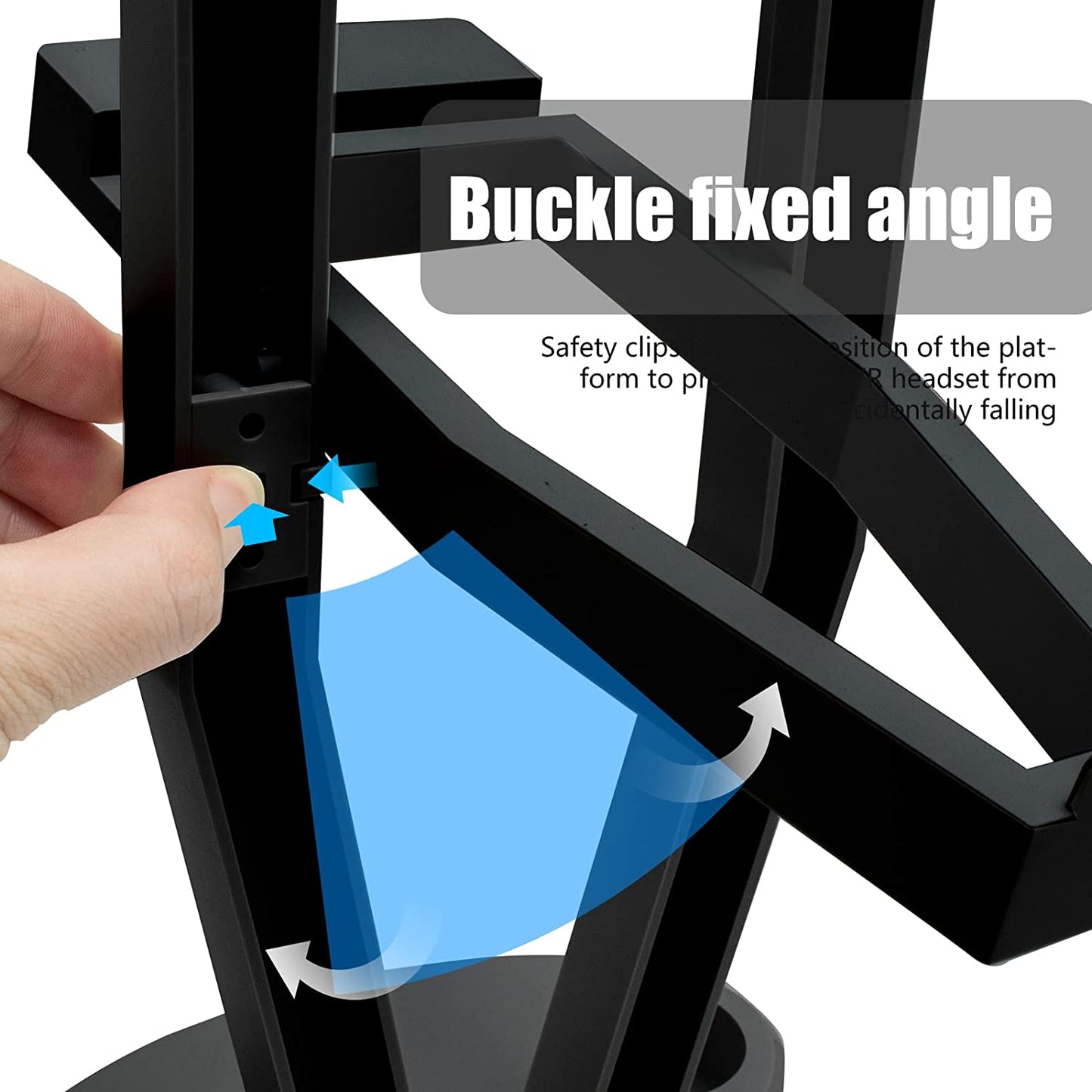 Oculus Quest 2 Holder, Headset Display Stand Compatible with Oculus Quest, Quest 2, Rift, Rift S Headset and Touch Controllers - Black