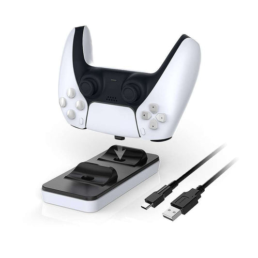 PS5 Controller Charger, PS5 Pro Controller Charging Stand Station with Dual Charger, PS5 Pro Controller Dock Charger for PS5 with Two Type-C Adapter - ECHZOVE
