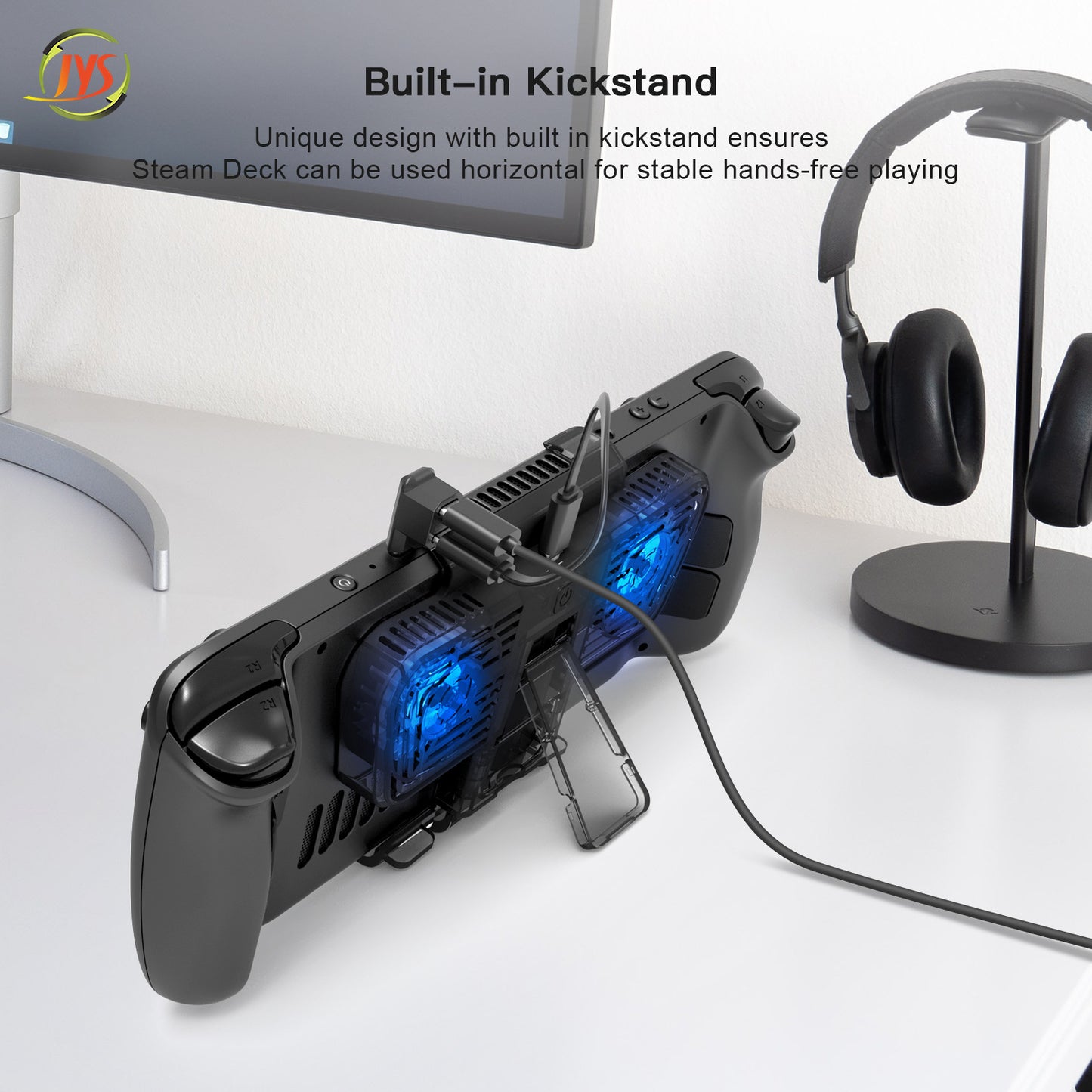 Steam Deck Cooling Fan, Dual Cooling Fan for Nintendo Switch, Switch OLED or Steam Deck with Cable - Black