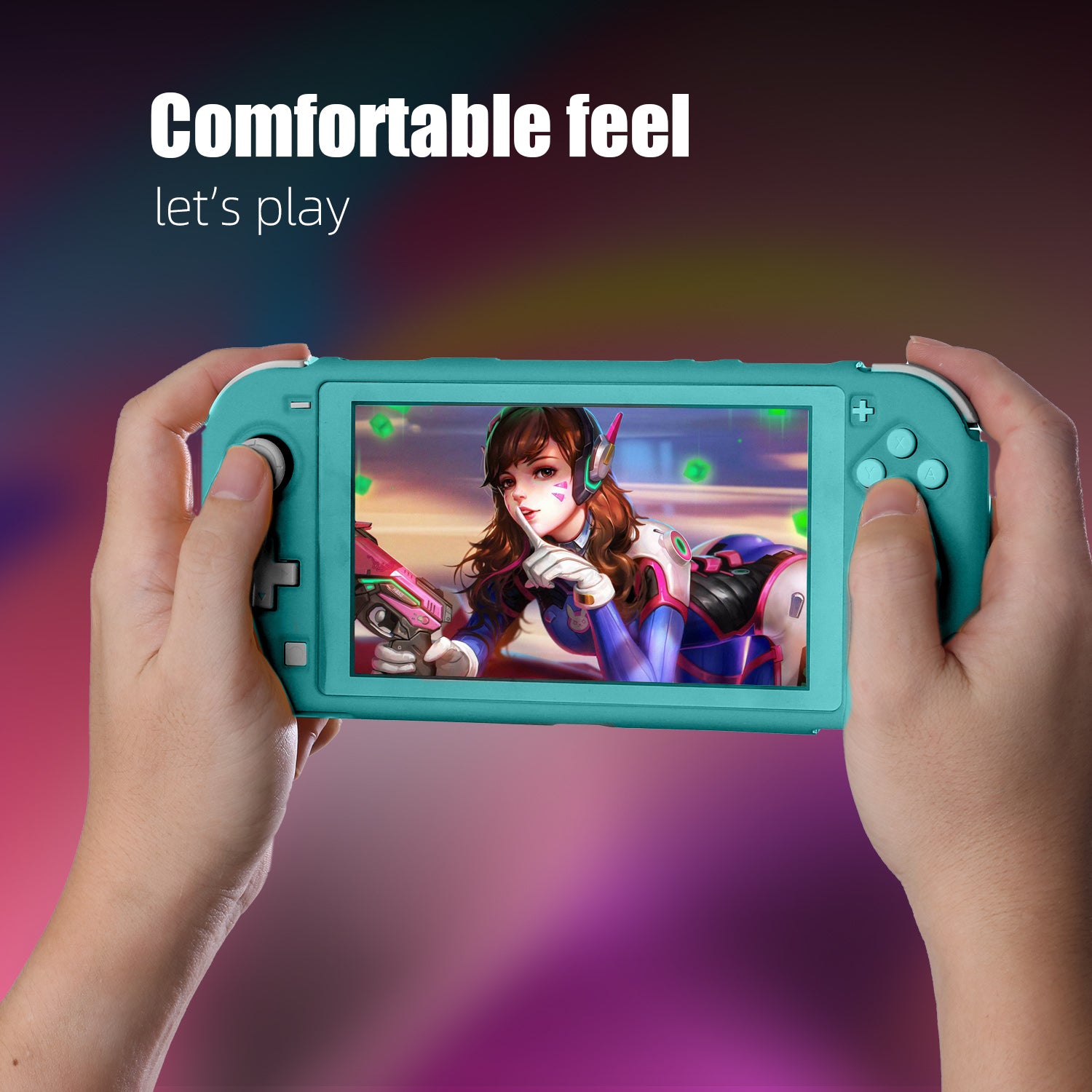 Comfort Grip Case for Nintendo Switch lite, Hard Case for Nintendo Switch lite - Turquoise - ECHZOVE