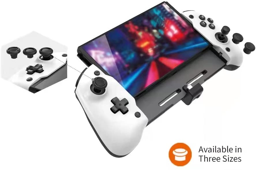 Switch OLED Controller Grip, Ergonomic Controller for Switch OLED and Switch with Gravity Induction of Six-Axis Gyroscope, Double Motor Vibration, Large Grip with Storage Bag and Game Card Case