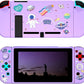 Dockable Switch Purple Case for Girls – Cute Kawaii Soft TPU Protective Cover with Thumb Grips and Screen Protector Compatible with Standard Nintendo Switch Only