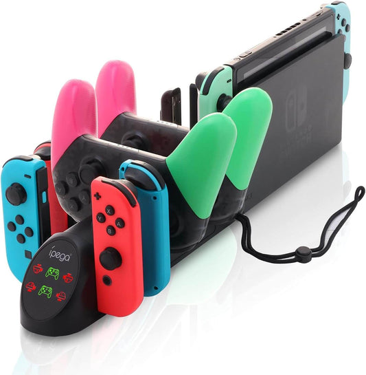 Charging Dock for Nintendo Switch, Charging Station for Nintendo Switch Joy Cons and Nintendo Switch Pro Controllers with LED Indicator