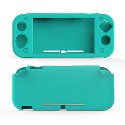 ECHZOVE Silicone Case for Nintendo Switch Lite, Soft Case for Nintendo Switch Lite with Tempered Glass Screen Protector - Turquoise