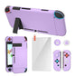 Switch Purple Case, Switch Case with Screen Protector and Cute Thumb Grips, Switch Hard Shell Case Protector Purple