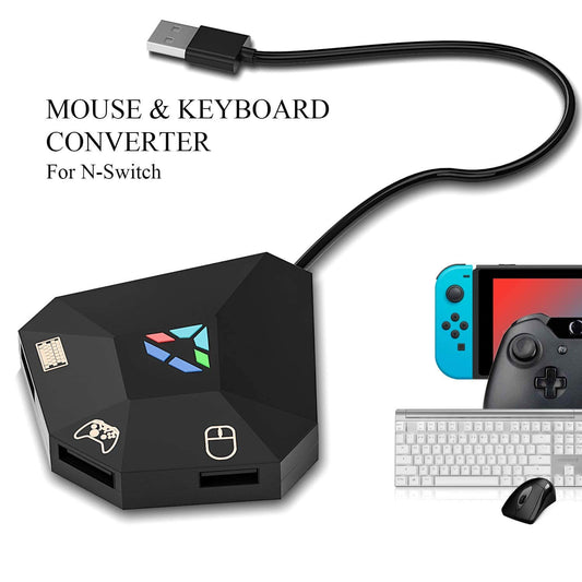 ECHZOVE Keyboard and Mouse Adapter for Nintendo Switch – Compatible with PS4, Xbox One, PS3, Xbox 360 – Plug and Play USB Gaming Converter with Custom Key Mapping, No Lag Performance for Players