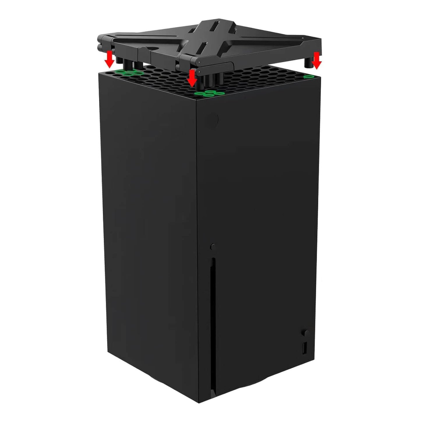 Dust Proof Cover for Xbox Series X Console, Adjustable Dust Filter Top Cover for Xbox Series X with Headset Bracket - Black
