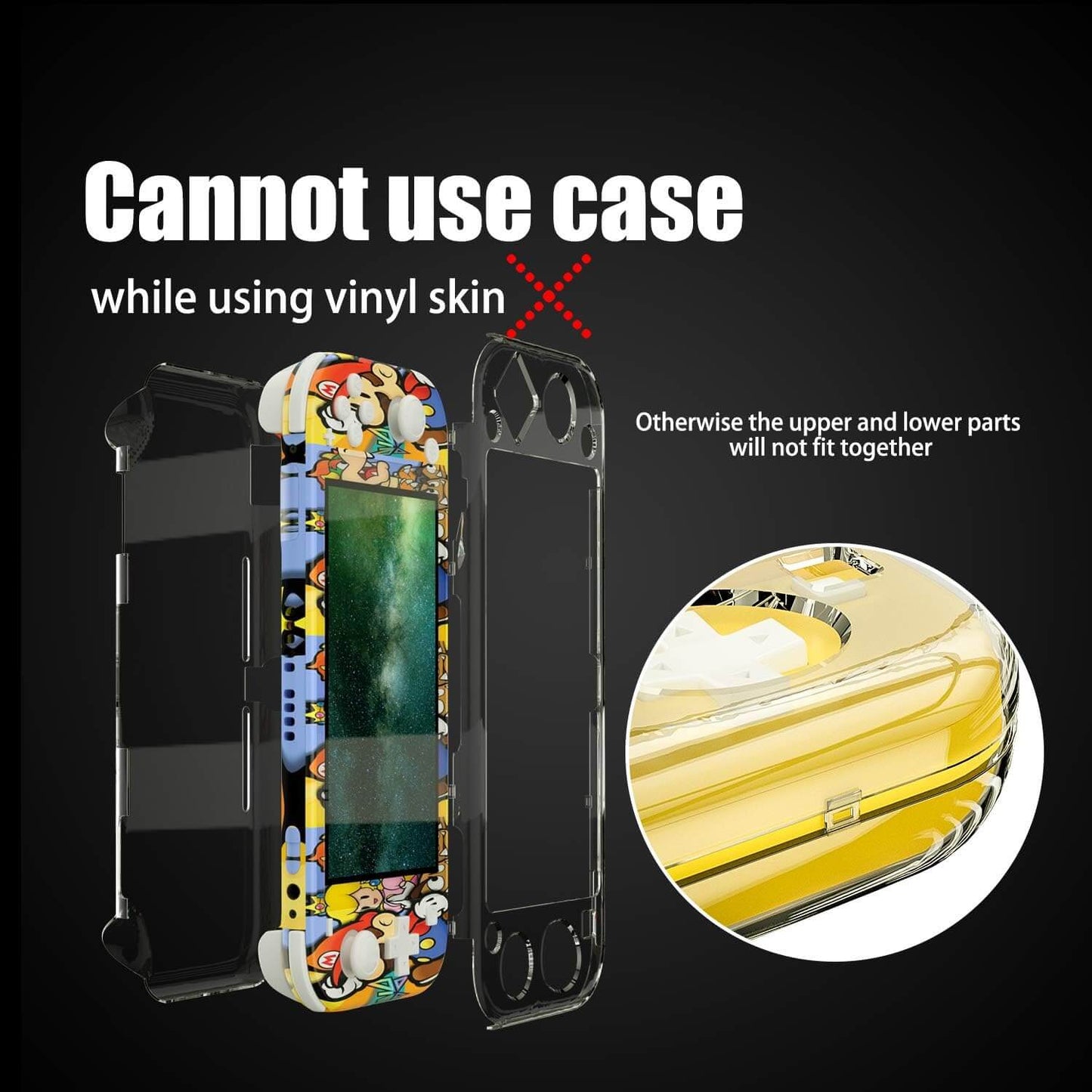 Protective Case for Switch Lite, Hard Clear Case for Switch Lite with Screen Protector