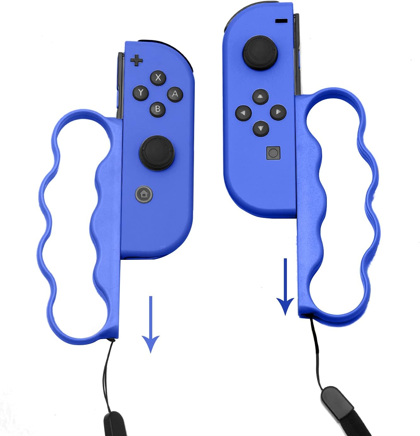 ECHZOVE Fitness Boxing Grips for Nintendo Switch - Lightweight Ergonomic Joy-Con Handles with Secure Lock for Switch Sports & Fitness Boxing Games - Compatible with Fitness Boxing 3-2 Packs (Blue)