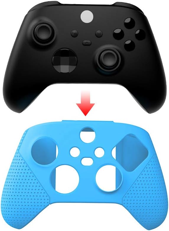 ECHZOVE Xbox Series X/S Controller Silicone Cover Case, Rubber Skin for Xbox Series X/S Controller with Thumb Grips - Blue