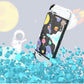 Switch OLED Case Dockable Protective Cover - Clear Glitter Shell with Tempered Glass & Thumb Grips, Cute Rocket Design for Girls - All-Around Protection for Nintendo Switch OLED Console Accessories