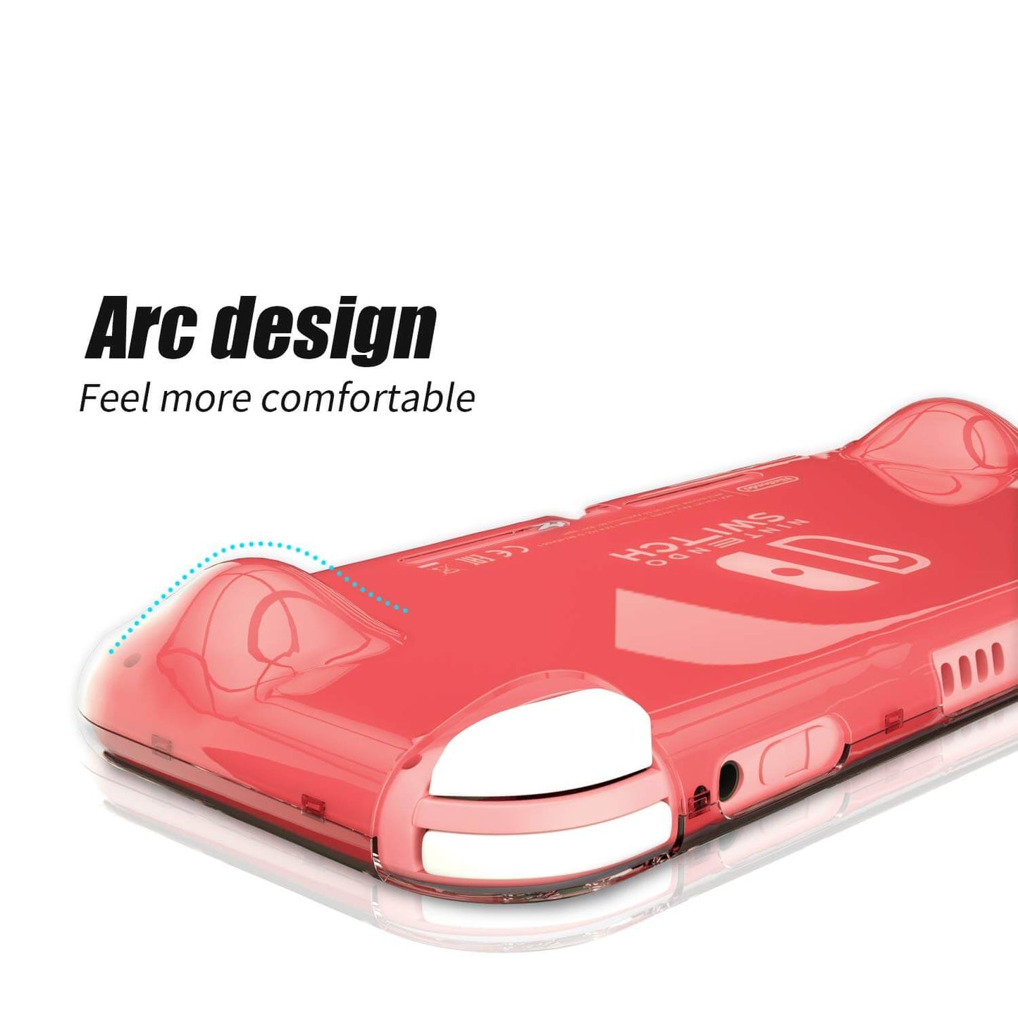 Clear Coral Case for Nintendo Switch lite, Coral Grip Case for Nintendo Switch lite