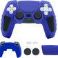 ECHZOVE PlayStation 5 Controller Cover Case, Anti-Slip Silicone Cover Skin for PS5 Wireless Controller with Thumb Grip Caps, Joystick Protectors and Cover Wrap Sticker - Blue