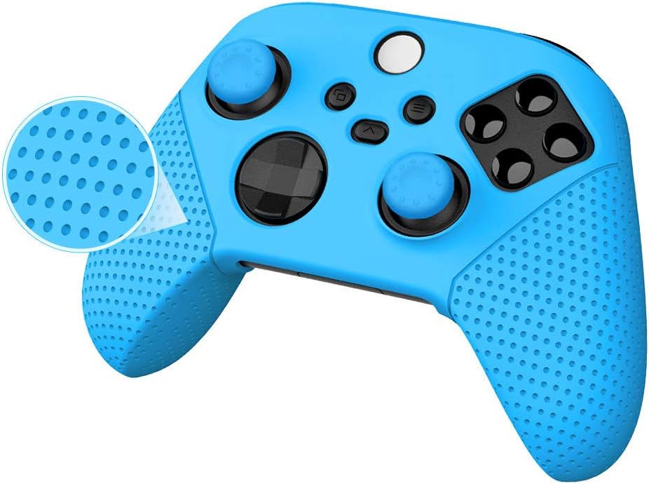 ECHZOVE Xbox Series X/S Controller Silicone Cover Case, Rubber Skin for Xbox Series X/S Controller with Thumb Grips - Blue