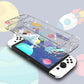 Switch OLED Case Dockable Protective Cover - Clear Glitter Shell with Tempered Glass & Thumb Grips, Cute Rocket Design for Girls - All-Around Protection for Nintendo Switch OLED Console Accessories