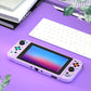 Dockable Switch Purple Case for Girls – Cute Kawaii Soft TPU Protective Cover with Thumb Grips and Screen Protector Compatible with Standard Nintendo Switch Only