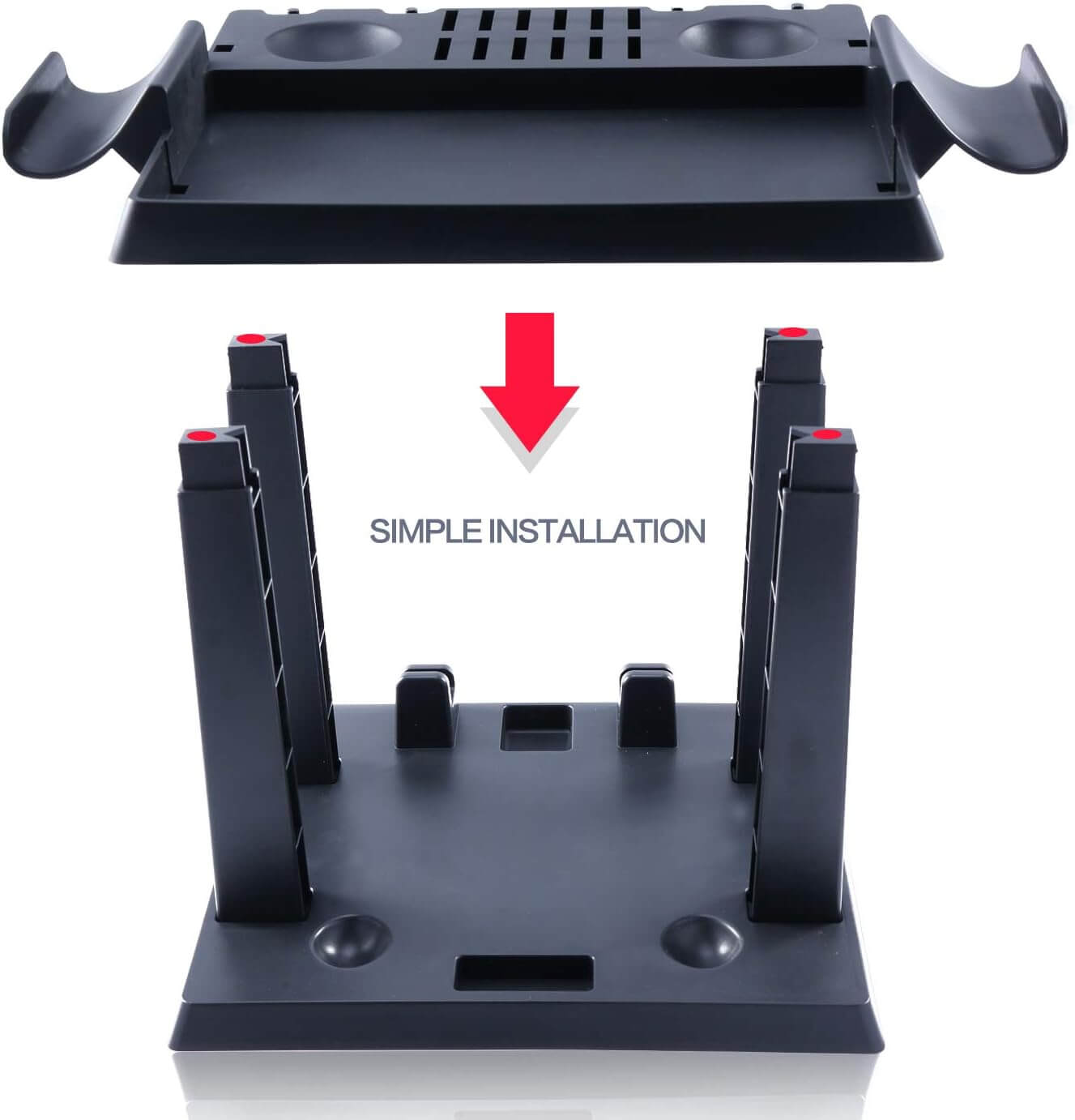 ECHZOVE Storage Stand for Nintendo Switch, Dock Organizer for Nintendo Switch Dock, Joy-Con Grip, 2 Pro Controllers, 2 Joy-Con straps, 4 Joy-Cons, 12 Game cards and 2 Poke Ball Plus Controllers