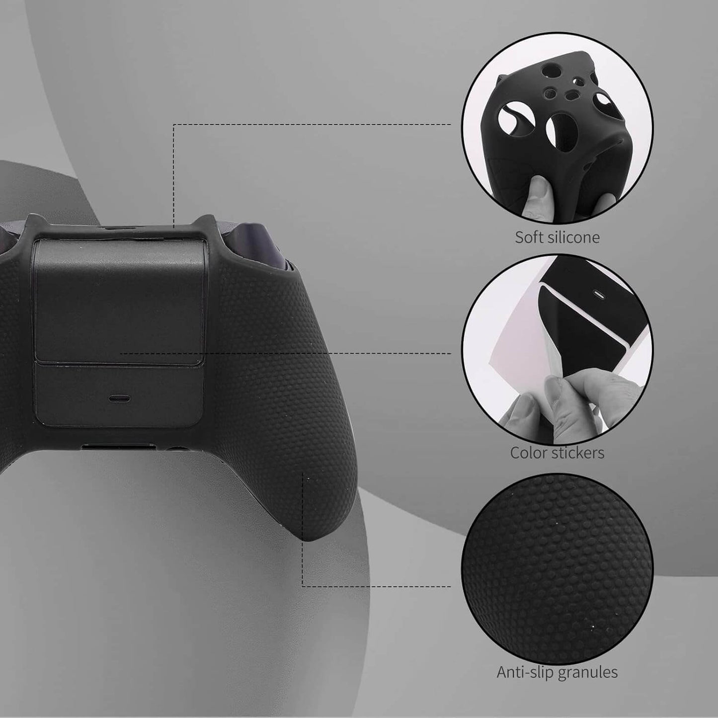 Xbox Series X Skin – Anti-Slip Silicone Controller Cover (All Black)