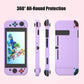 Switch Purple Case, Switch Case with Screen Protector and Cute Thumb Grips, Switch Hard Shell Case Protector Purple