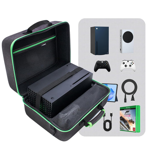 ECHZOVE 2 IN 1 Hard Carrying Case Compatible with Xbox Series X/S Console, Protective Travel Storage Bag for Xbox Series S/X Console, Wireless Controllers, Charging Cables and Other Accessories