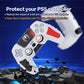 ECHZOVE PS5 Controller Cover, Anti-Slip Silicone Cover Skin Compatible with PS5 Controller with Thumb Grip Caps, Joystick Protectors (White 2 Packs)