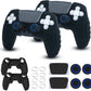 ECHZOVE PS5 Controller Cover Case, Anti-Slip Silicone Cover Skin for PS5 Controller with Thumb Grip Caps, Joystick Protectors and Cover Wrap Sticker(2 Packs) AllBlack