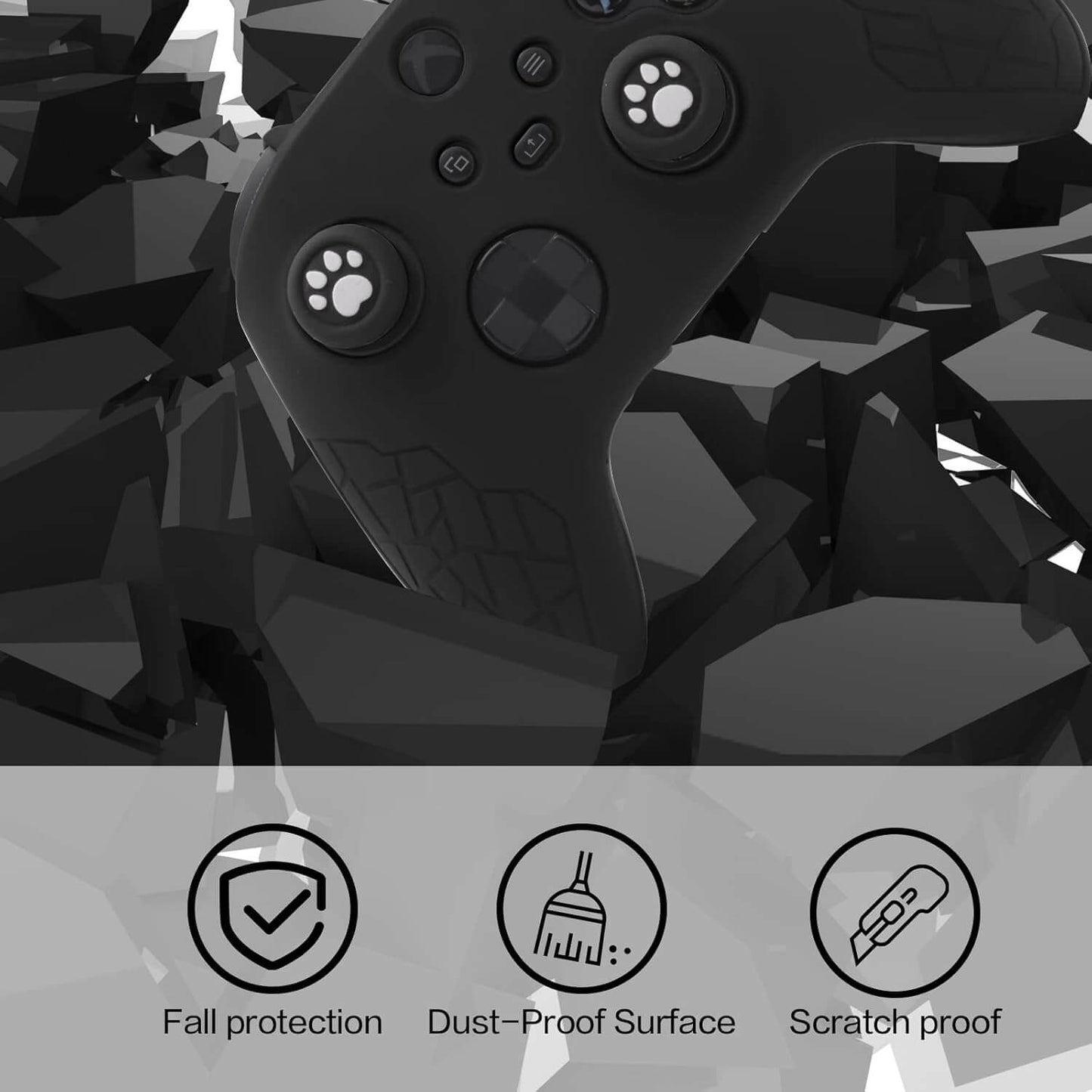 Xbox Series X Skin – Anti-Slip Silicone Controller Cover (All Black)