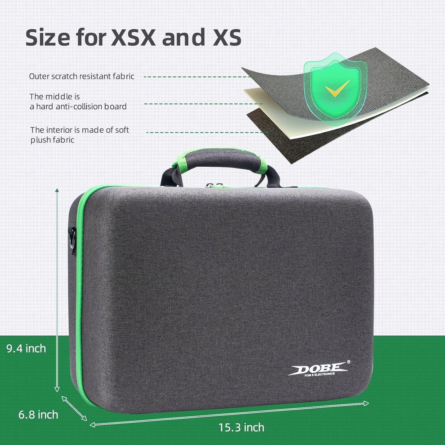 ECHZOVE 2 IN 1 Hard Carrying Case Compatible with Xbox Series X/S Console, Protective Travel Storage Bag for Xbox Series S/X Console, Wireless Controllers, Charging Cables and Other Accessories