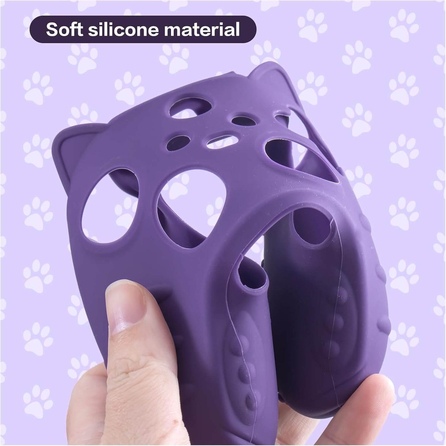 ECHZOVE Xbox Series S Controller Cover Case, Anti-Slip Silicone Skin with Thumb Grip Caps and Joystick Protectors - Purple