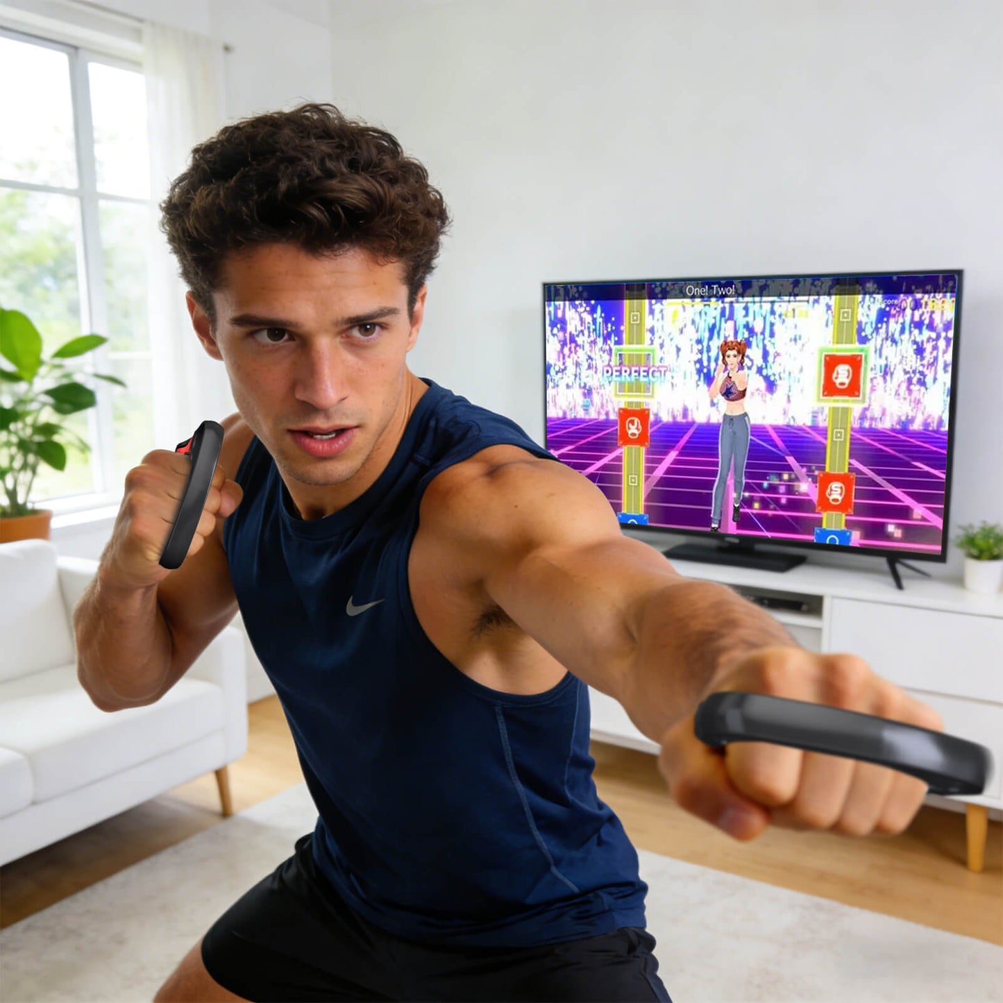 ECHZOVE Grip for Switch Fitness Boxing, Handle for Nintendo Switch Boxing - 2 Packs (Black)