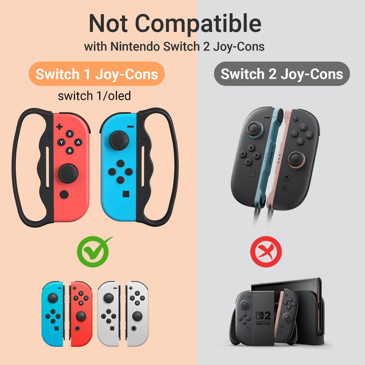 ECHZOVE Grip for Switch Fitness Boxing, Handle for Nintendo Switch Boxing - 2 Packs (Black)