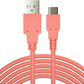 ECHZOVE Charger Compatible with Nintendo Switch, Charging Cable Compatible with Nintendo Switch, Charger Cable Compatible with Nintendo Switch Pro Controllers - Coral (4.92ft)