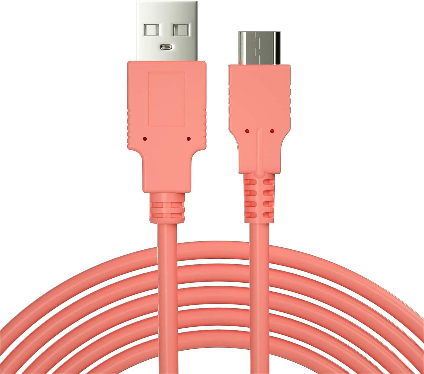 ECHZOVE Charger Compatible with Nintendo Switch, Charging Cable Compatible with Nintendo Switch, Charger Cable Compatible with Nintendo Switch Pro Controllers - Coral (4.92ft)