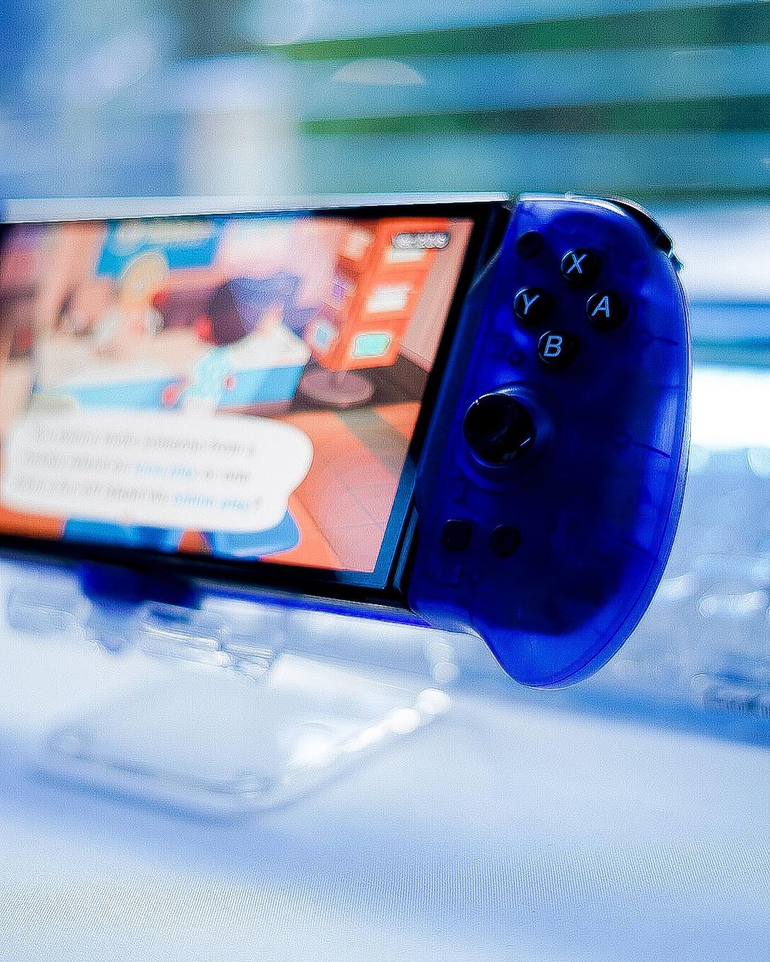 nintendo switch controller grip blue