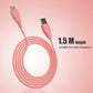 ECHZOVE Charger Compatible with Nintendo Switch, Charging Cable Compatible with Nintendo Switch, Charger Cable Compatible with Nintendo Switch Pro Controllers - Coral (4.92ft)