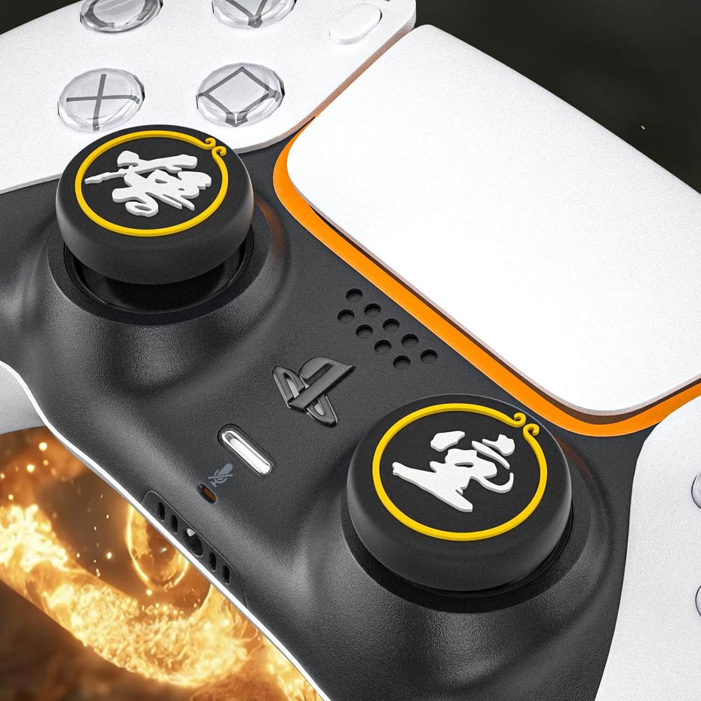 ECHZOVE Switch Pro Controller Thumb Grips, Cool Thumb Grips Compatible with Switch Pro Controller, PS5 Controller, PS4 Controller, Xbox Controller, etc - Black Myth Wukong