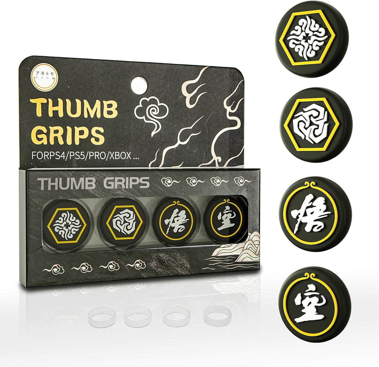 ECHZOVE Switch Pro Controller Thumb Grips, Cool Thumb Grips Compatible with Switch Pro Controller, PS5 Controller, PS4 Controller, Xbox Controller, etc - Black Myth Wukong