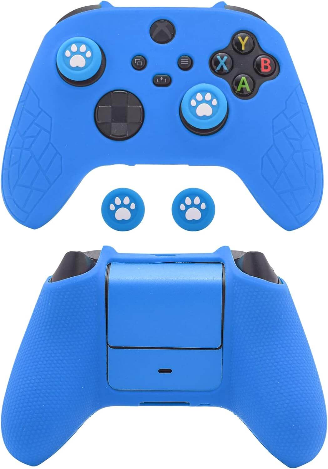 Xbox Controller Skin - Anti-Slip Silicone Skin, Ergonomic Soft Rubber Protective Case for Xbox Series S/X Controller with Thumb Grip Caps - Red